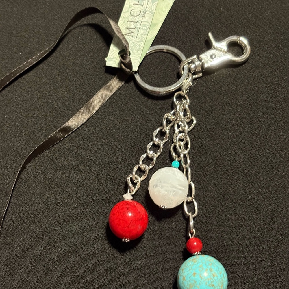 Miche Red, White, and Turquoise Keychain